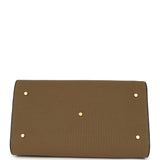 The Row Margaux 15 Ceinture Bag Fango Canvas, Black Saddle Gold Hardware - Thumbnail View 6