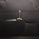 The Row Margaux 15 Ceinture Bag Fango Canvas, Black Saddle Gold Hardware - Thumbnail View 12