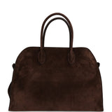 The Row Soft Margaux 15 Bag Mocha Suede Gold Hardware - Thumbnail View 1