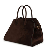 The Row Soft Margaux 15 Bag Mocha Suede Gold Hardware - Thumbnail View 5