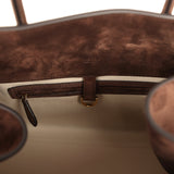 The Row Soft Margaux 15 Bag Mocha Suede Gold Hardware - Thumbnail View 10