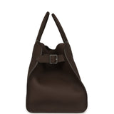 The Row Soft Margaux 17 Bag Deep Brown Calfskin Silver Hardware - Thumbnail View 3