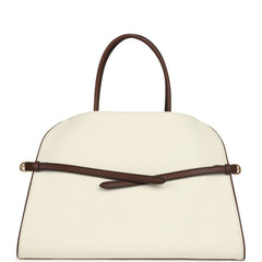 The Row Margaux 15 Ceinture Bag Ivory Canvas, Kentucky Saddle Gold Hardware