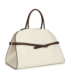 The Row Margaux 15 Ceinture Bag Ivory Canvas, Kentucky Saddle Gold Hardware
