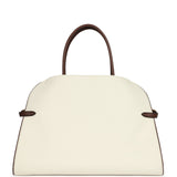 The Row Margaux 15 Ceinture Bag Ivory Canvas, Kentucky Saddle Gold Hardware - Thumbnail View 4