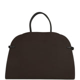 The Row Margaux 17 Ceinture Bag Dark Brown Canvas, Black Saddle Gold Hardware - Thumbnail View 4