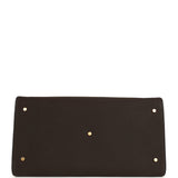 The Row Margaux 17 Ceinture Bag Dark Brown Canvas, Black Saddle Gold Hardware - Thumbnail View 6
