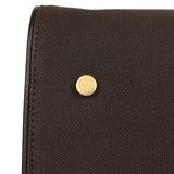 The Row Margaux 17 Ceinture Bag Dark Brown Canvas, Black Saddle Gold Hardware - Thumbnail View 7