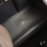The Row Margaux 17 Ceinture Bag Dark Brown Canvas, Black Saddle Gold Hardware - Thumbnail View 8