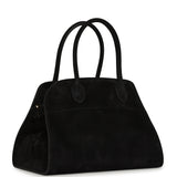 The Row Soft Margaux 10 Bag Black Suede Gold Hardware - Thumbnail View 2