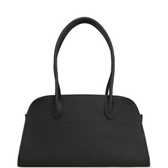 The Row Soft Margaux Shoulder 12 Bag Black Calfskin Silver Hardware