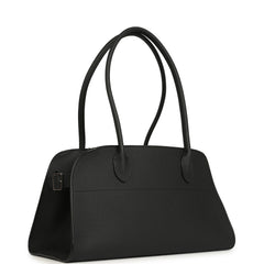 The Row Soft Margaux Shoulder 12 Bag Black Calfskin Silver Hardware