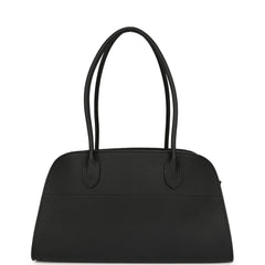 The Row Soft Margaux Shoulder 12 Bag Black Calfskin Silver Hardware