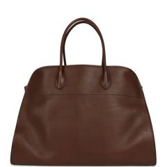 The Row Soft Margaux 17 Bag Deep Brown Saddle Silver Hardware