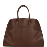 The Row Soft Margaux 17 Bag Deep Brown Saddle Silver Hardware - Thumbnail View 1