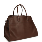 The Row Soft Margaux 17 Bag Deep Brown Saddle Silver Hardware - Thumbnail View 2