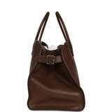 The Row Soft Margaux 17 Bag Deep Brown Saddle Silver Hardware - Thumbnail View 3