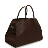 The Row Soft Margaux 15 Deep Brown Saddle Leather Silver Hardware - Thumbnail View 2