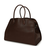The Row Soft Margaux 15 Deep Brown Saddle Leather Silver Hardware - Thumbnail View 4