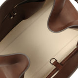 The Row Soft Margaux 15 Deep Brown Saddle Leather Silver Hardware - Thumbnail View 9