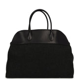 The Row Margaux 17 Bag Black Saddle, Grigio Heavy Felt Silver Hardware - Thumbnail View 1