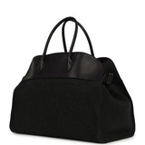The Row Margaux 17 Bag Black Saddle, Grigio Heavy Felt Silver Hardware - Thumbnail View 5