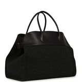 The Row Margaux 17 Bag Black Saddle, Grigio Heavy Felt Silver Hardware - Thumbnail View 2