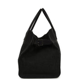 The Row Margaux 17 Bag Black Saddle, Grigio Heavy Felt Silver Hardware - Thumbnail View 3