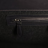 The Row Margaux 17 Bag Black Saddle, Grigio Heavy Felt Silver Hardware - Thumbnail View 9
