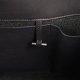 The Row Margaux 17 Bag Black Saddle, Grigio Heavy Felt Silver Hardware - Thumbnail View 10
