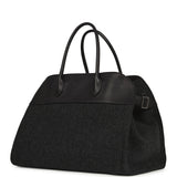 The Row Soft Margaux 15 Bag Black Saddle, Grigio Heavy Felt Silver Hardware - Thumbnail View 5