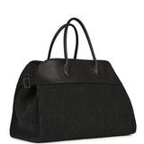 The Row Soft Margaux 15 Bag Black Saddle, Grigio Heavy Felt Silver Hardware - Thumbnail View 2
