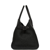 The Row Soft Margaux 15 Bag Black Saddle, Grigio Heavy Felt Silver Hardware - Thumbnail View 3