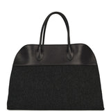 The Row Soft Margaux 15 Bag Black Saddle, Grigio Heavy Felt Silver Hardware - Thumbnail View 4