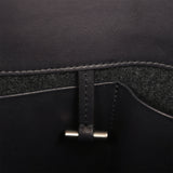 The Row Soft Margaux 15 Bag Black Saddle, Grigio Heavy Felt Silver Hardware - Thumbnail View 10