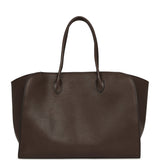 The Row Marlo 17 Tote Bag Walnut Shadow Saddle Leather Silver Hardware - Thumbnail View 1