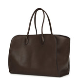 The Row Marlo 17 Tote Bag Walnut Shadow Saddle Leather Silver Hardware - Thumbnail View 5