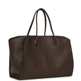 The Row Marlo 17 Tote Bag Walnut Shadow Saddle Leather Silver Hardware - Thumbnail View 2