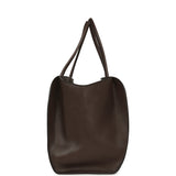 The Row Marlo 17 Tote Bag Walnut Shadow Saddle Leather Silver Hardware - Thumbnail View 3