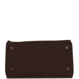 The Row Soft Margaux 15 Bag Brown Saddle, Deep Brown Heavy Felt Silver Hardware - Thumbnail View 6
