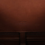 The Row Soft Margaux 15 Bag Brown Saddle, Deep Brown Heavy Felt Silver Hardware - Thumbnail View 7