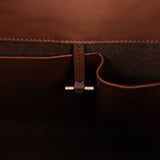 The Row Soft Margaux 15 Bag Brown Saddle, Deep Brown Heavy Felt Silver Hardware - Thumbnail View 10