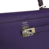 Hermes Kelly Sellier 25 Purple Epsom Palladium Hardware