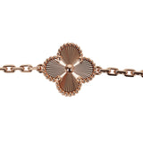 Van Cleef & Arpels Vintage Alhambra 5 Motif Bracelet 18k Rose Gold & Carnelian