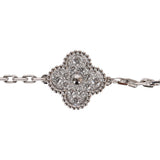 Van Cleef & Arpels Vintage Alhambra 5 Motif Bracelet Onyx 18K White Gold & Diamonds