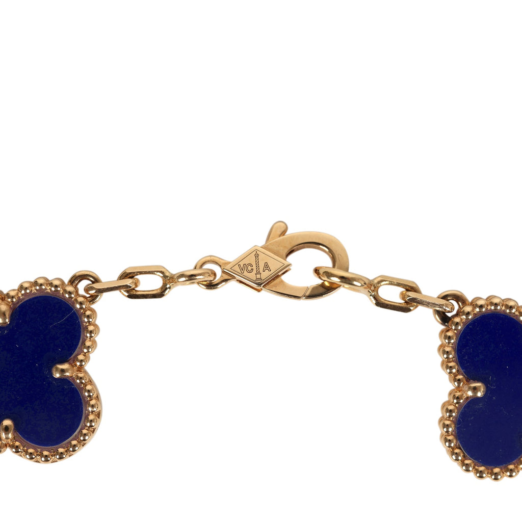 Van Cleef & Arpels Limited Edition "Vendome" Vintage Alhambra Diamond Bracelet and Lapis