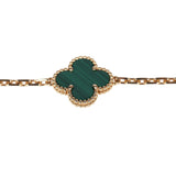 Pre-owned Van Cleef & Arpels Vintage Alhambra 5 Motif Bracelet Malachite 18K Yellow Gold