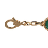 Pre-owned Van Cleef & Arpels Vintage Alhambra 5 Motif Bracelet Malachite 18K Yellow Gold