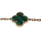 Van Cleef & Arpels Vintage Alhambra 5 Motif Bracelet Malachite & Diamonds 18K Yellow Gold