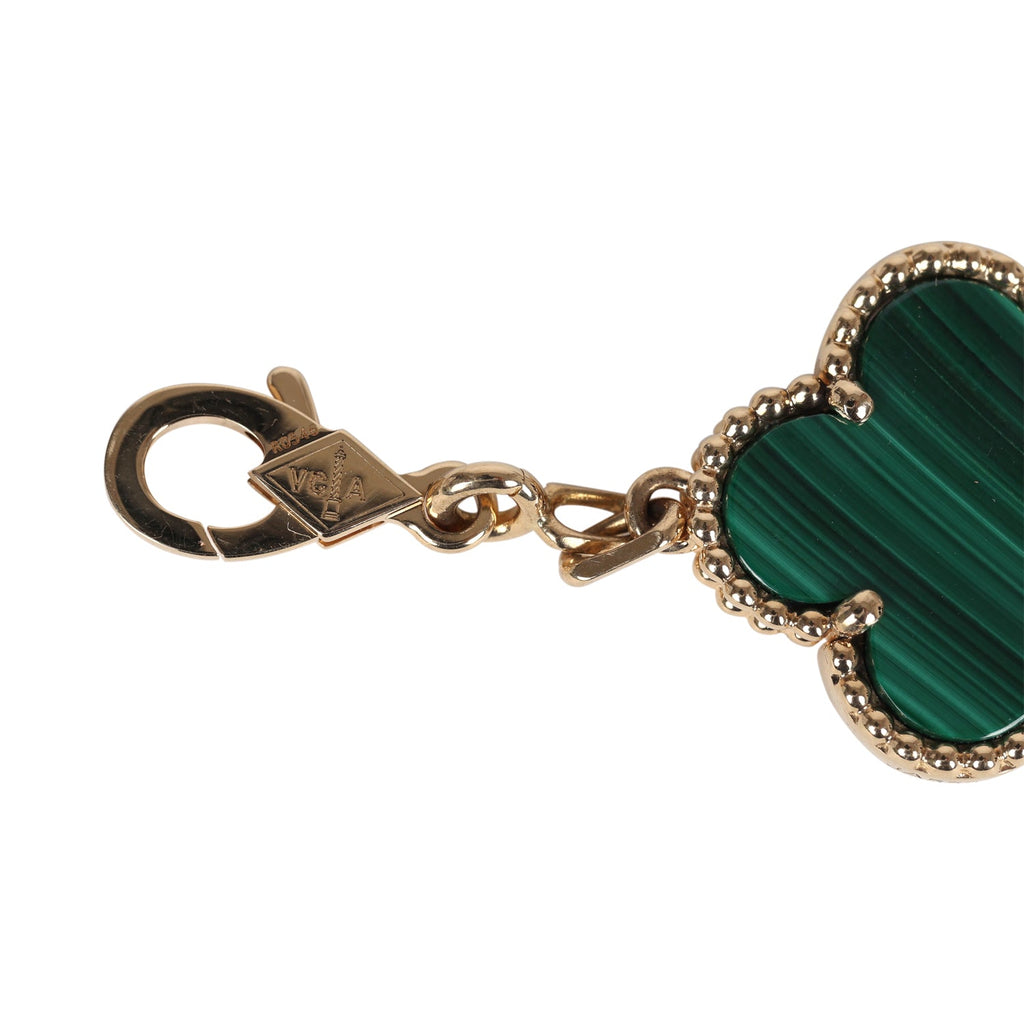 Van Cleef Arpels Vintage Alhambra Motif Bracelet Malachite Diamo